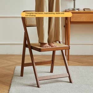 Bamboo Folding <strong>Dining</strong> <strong>Chair</strong> with Backrest Nordic &amp; Modern Simplicity Design for Home &amp; <strong>Dining</strong> Use - Product Image 3