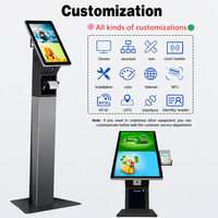 Imprimante thermique sur pied 15,6/21,5/24 pouces, scanner de code QR, écran tactile LCD, machine de commande et de paiement automatique
