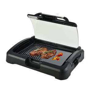 Plaque chauffante réversible coréenne de luxe pour boeuf frit Scalquid cuisinière en <span class=keywords><strong>fonte</strong></span> <span class=keywords><strong>Plancha</strong></span> électrique BBQ Grill Pan Mini noir personnalisé - Product Image 1