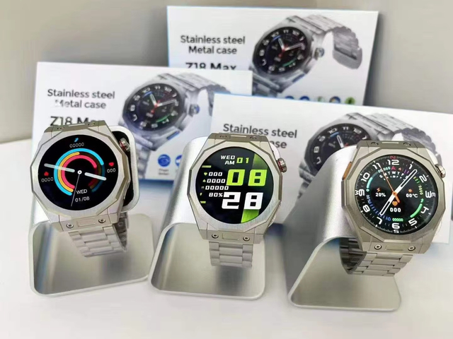 2026 Newest Z18 Max Round Sport Smart Watch With Stainless Band 300mah Battery IP67 Waterproof Reloj Inteligente Watch