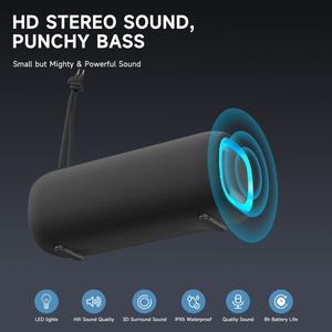 Loa không dây chống nước IP54 BT với thời gian phát dài, mini bass, tích hợp đồng hồ, tiện dụng khi mang theo - Product Image 2