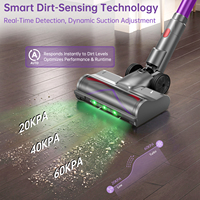 Aspirateur sans fil léger à aspiration automatique réglable, aspirateur à main, 80 minutes d'autonomie pour sols durs/tapis/poils d'animaux/nettoyage domestique