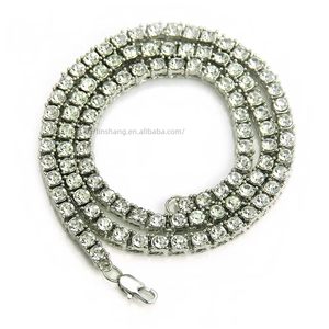 Men's Popular Hip-hop 1-row Necklace, Rhinestone Single-row <b>Ice</b> Buckle King Tennis <b>Chain</b> Necklace Tanjing Fashion - Product Image 5
