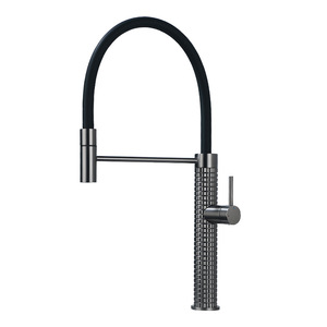 Rubinetto da <span class=keywords><strong>Cucina</strong></span> Moderno Europeo in Ottone con Maniglia Singola, <span class=keywords><strong>Miscelatore</strong></span> Girevole a 360 Gradi con Doccetta Estraibile, Valvola in Ceramica, per Uso Alberghiero - Product Image 1