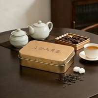 Boîte en fer blanc rectangulaire personnalisée haut de gamme avec couvercle à charnière, surface brillante, pour thé, café, chocolat, bonbons, OEM/ODM