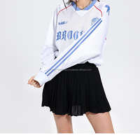 Maillot de football streetwear personnalisé, respirant, séchage rapide, anti-UV, col rond, imprimé vintage, color block, coupe ample, pour couple, sport