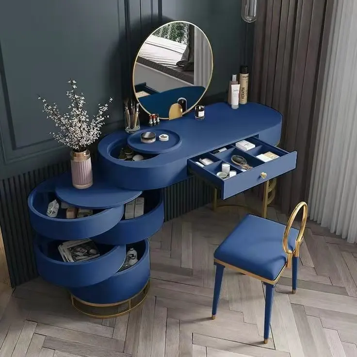 2022 armoire de rangement de coiffeuse de luxe légère petite coiffeuse d'appartement avec miroir