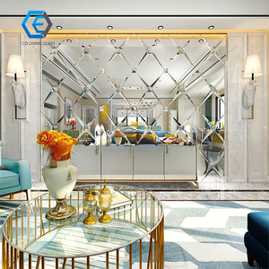 Phòng tắm hiện đại tường tự dính không khung Vanity Sticker khảm gương gạch hình lục giác tường kính gương - Product Image 4