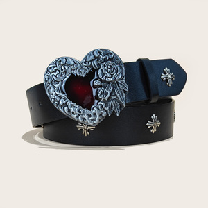 Nouvelle boucle à ardillon en alliage d'<span class=keywords><strong>argent</strong></span> gravé <span class=keywords><strong>et</strong></span> ajouré pour ceintures en PU <span class=keywords><strong>et</strong></span> plastique style punk urbain pour hommes <span class=keywords><strong>et</strong></span> femmes - Product Image 3