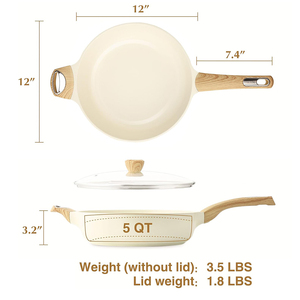 High Quality Ceramic Nonstick Die <b>Cast</b> Aluminium Bakelite Handle Oven Safe Eco-Friendly 4-5L Capacity Gas & Induction Frying <b>Pan</b> - Product Image 2