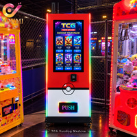Distributeur de cartes Pokémon TCG sans espèces à écran tactile commercial de 32 pouces, distributeur de boosters sans dommages avec lecteur de cartes Nayax