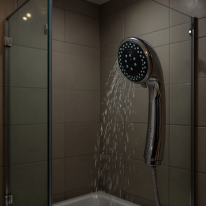 Mnj Round Shower Head 01123 Black Chrome With Multiple Spray Settings For Bath And Shower - Product Image 2