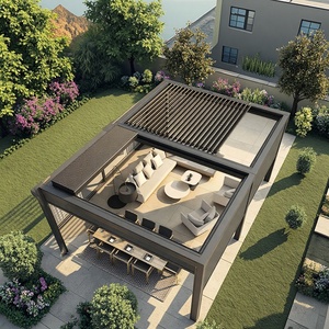 Pérgola Bioclimática de Lujo Retráctil de Aluminio Ecológica, Gazebo Independiente con Techo de Láminas Eléctricas, <span class=keywords><strong>Toldo</strong></span> para Exteriores - Product Image 1