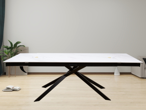2024 Modern Smart Furniture Restaurant Tables Snow Mountain Slabs <b>Top</b> Wireless Extendable Dining Set New Product Metal DT001 Sma - Product Image 5