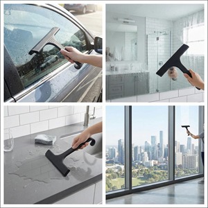 Nueva Escobilla de Silicona para Ducha con Soporte, para Limpiar Puertas de Vidrio de Baño, Cocina y Auto, Color Negro - Product Image 6