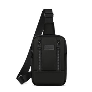 Sac bandoulière tendance et minimaliste pour homme, grande capacité, léger, décontracté, sac de poitrine, gris, noir, bleu, couleur unie, été 2025 - Product Image 4