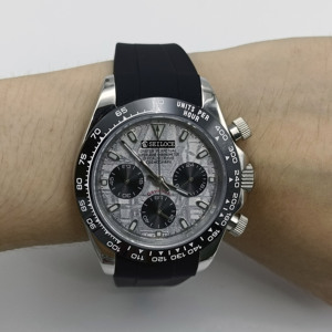 Montre à quartz pour homme avec logo personnalisé, luxe, étanche, lumineuse, mouvement VK63, acier inoxydable, chronographe à quartz pour homme - Product Image 5