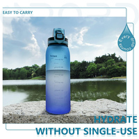 Bouteille d'eau transparente personnalisable avec logo, à large ouverture pour boire directement, avec couvercle rond pour fruits et glaçons, idéale pour la gym et l'école