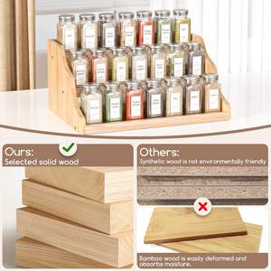 <span class=keywords><strong>Étagère</strong></span> <span class=keywords><strong>à</strong></span> <span class=keywords><strong>épices</strong></span> en bambou, organisateur d'assaisonnements en bois massif, support de rangement pour condiments en bambou, armoire de comptoir <span class=keywords><strong>à</strong></span> 3 niveaux - Product Image 2