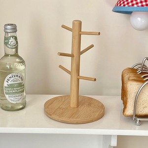 Portavasos de bambú para escritorio, minimalista, triple, que ahorra espacio, para uso doméstico - Product Image 2