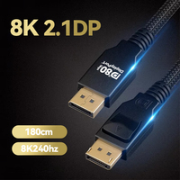 Cable Tipo-C de 1M para Accesorios de Computadora, Video 8k 240hz HDR, Audio, Trenzado de Nailon para Laptop y TV, en Stock