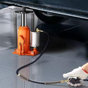 Cric hydraulique pneumatique 20 tonnes entièrement soudé avec poignée manuelle et pompe à air pour voiture, camionnette, réparation automobile, ingénierie industrielle - Product Image 2