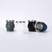 Vente en gros de haute qualité avec logo personnalisé Mini 8oz Mate Cup Gobelet à gourde en acier inoxydable à double paroi Thermos monté sur voiture