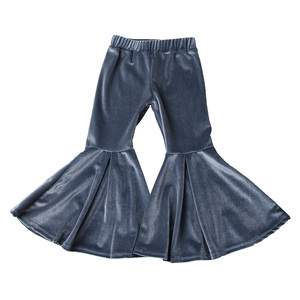 Pantaloni con fondo arricciato vendita calda pantaloni da <span class=keywords><strong>bambina</strong></span> collant in <span class=keywords><strong>velluto</strong></span> tinta unita <span class=keywords><strong>Leggings</strong></span> per bambini in tessuto morbido per bambini - Product Image 2