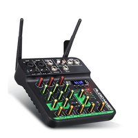 Console de mixage audio numérique DJ 4 canaux mini de bureau pour studio musical, avec microphone sans fil à réduction de bruit - Vente en gros