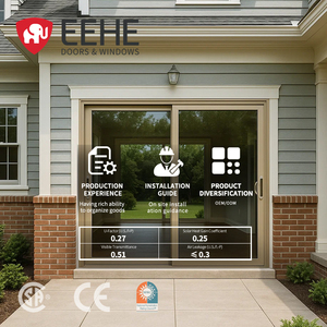 Eehe <span class=keywords><strong>Porte</strong></span> <span class=keywords><strong>coulissante</strong></span> incurvée Aluminium à double vitrage <span class=keywords><strong>Porte</strong></span> <span class=keywords><strong>coulissante</strong></span> en verre teinté économe en énergie - Product Image 1