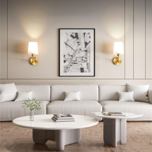 Appliques murales modernes pour la décoration de la maison, abat-jour en tissu doré à intensité variable, applique murale rechargeable <span class=keywords><strong>sans</strong></span> <span class=keywords><strong>fil</strong></span> pour le couloir du salon - Product Image 3