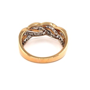 Joyería Fina, Nueva Llegada, Alta Calidad, Oro Rosa Sólido de 18k, Anillo de Boda de Oro con Diamantes Naturales Redondos en Espiral para Mujer - Product Image 3