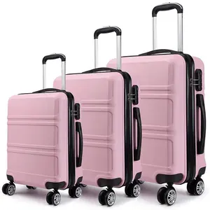 Valise à roulettes rigide en ABS style classique personnalisée Ensembles de boîtes de voyage pour bagages valise unisexe