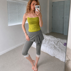 Korean Casual Balletcore <b>Lace</b> Patchwork Layered Yoga Capri Pants Knit Sporty Fashion Simple Versatile Pants for Women - Product Image 5