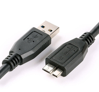 Kabel USB 3.0 Micro 5GBPS 0.3m Tipe A Male ke Micro B untuk Ponsel Android, Smartwatch, Kamera & Hard Drive
