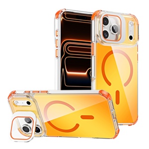 Funda Magnética con Degradado Láser para iPhone 17 12 13 14 15 16 Pro Max 17 Air, con Protector de Lente HD, Soporte y Protección Antigolpes - Product Image 1