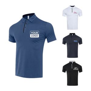 Promotion – T-shirt Polo Sport Homme en Tissu Soie Glacée à Séchage Rapide, Respirant, Coupe Musclée pour l'Été et la Salle de Sport - Product Image 1