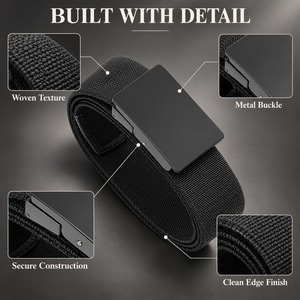 <span class=keywords><strong>Ceinture</strong></span> <span class=keywords><strong>Élastique</strong></span> en Nylon Tressé Personnalisée avec Logo, Boucle Réversible et Plaque Arrière en Cuir, pour Golf et Entraînement Occasionnel - Product Image 3