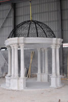 Grand pavillon circulaire en marbre blanc de luxe de style antique grec de décoration de jardin extérieur fait à la main