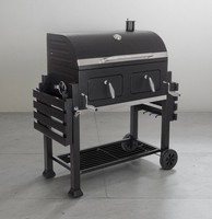 Barbecue extérieur robuste de style chariot de fête dans l'arrière-cour Patio classique grand barbecue à charbon de bois avec poêle à charbon réglable
