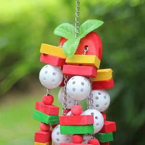 Juguetes de pájaro para masticar, loros de juguete, bloques de madera, nudos con campanas multicolor para cacatúa gris africano, pequeño, mediano - Product Image 4