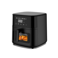 Friteuse à air électrique carrée 6L 1800W en acier inoxydable avec éléments chauffants supérieurs et inférieurs, pour cuisson professionnelle en hôtellerie, vente directe usine personnalisée