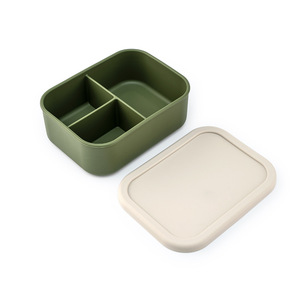 <strong>Food</strong> Grade Silicone Lunch Box Microwave Heat Snack &amp; Salad Bowl with BPA-Free <strong>Collapsible</strong> <strong>Container</strong> &amp; Bento Lid - Product Image 1