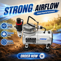 Compresseur d'air portable à piston sans huile AS18-2 1/6hp avec moteur et pompe, refroidi par air, 220V/110V, pour tatouage, modélisme et peinture