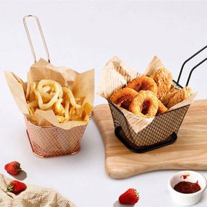 <b>Kitchen</b> <b>Gadgets</b> Square Mini Fried Basket Restaurant Fried Food Basket Chips Basket Fried Chicken Snack Chips Iron Colander <b>Tool</b> - Product Image 5