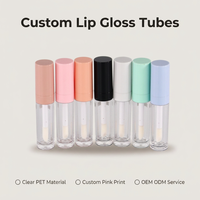 Vente en gros de luxe personnalisé pour brillant à lèvres clair Tubes vides Design carré rose unique avec un style simple pour emballage personnalisé