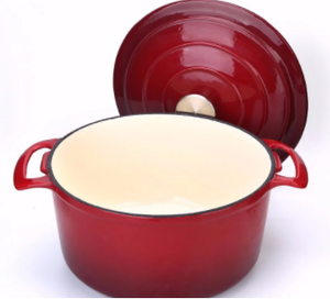 Grande marmite Four Hollandais En <span class=keywords><strong>Fonte</strong></span> Émaillée <span class=keywords><strong>Cocotte</strong></span> Grande Boucle Poignées - Product Image 6