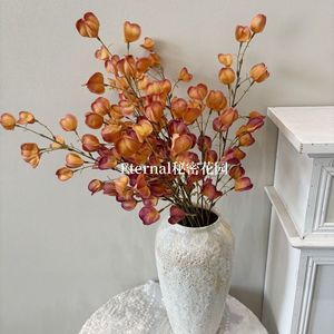 Fleurs artificielles séchées Secret Garden, rose automne, branche unique, fleur en soie, décorations d'automne - Product Image 1