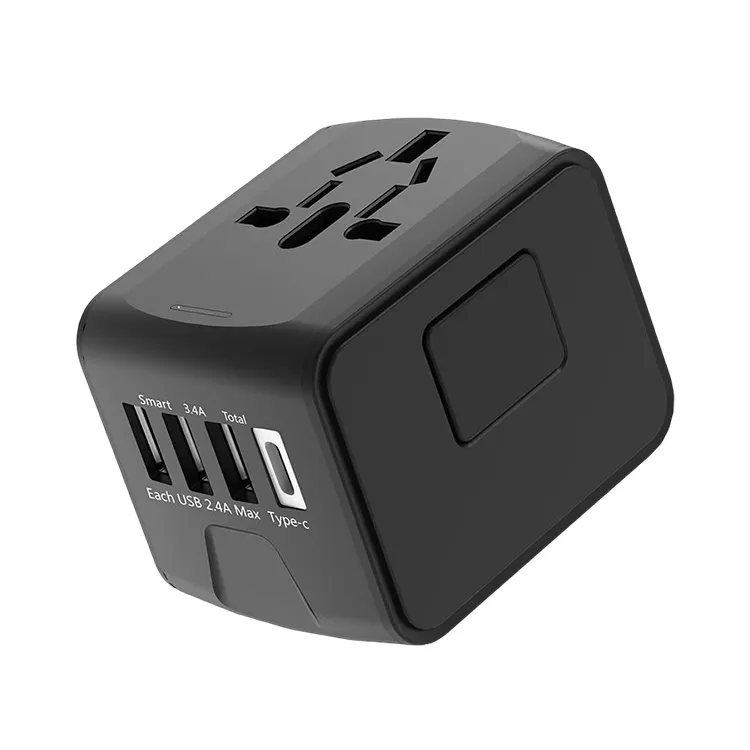 Portable All-in-One With USB C Multifunction Chargers International Universal Travel Adapter