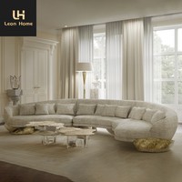 Canapé Courbé Moderne de Luxe pour Projet de Villa, Meubles Foshan, Collection Complète de Canapés Boca pour Salon, Canapés Italiens pour la Maison de Luxe